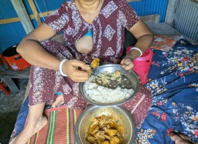 Rani bhabhi eating rice to naked